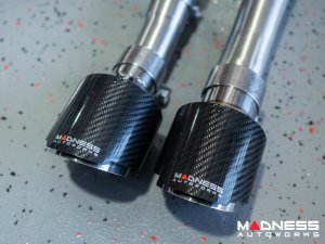 Jaguar F-TYPE Performance Exhaust System - MADNESS - 3.0L V6 - Dual Side Exit - Electronic Valve Design - Carbon Fiber Exhaust Tips